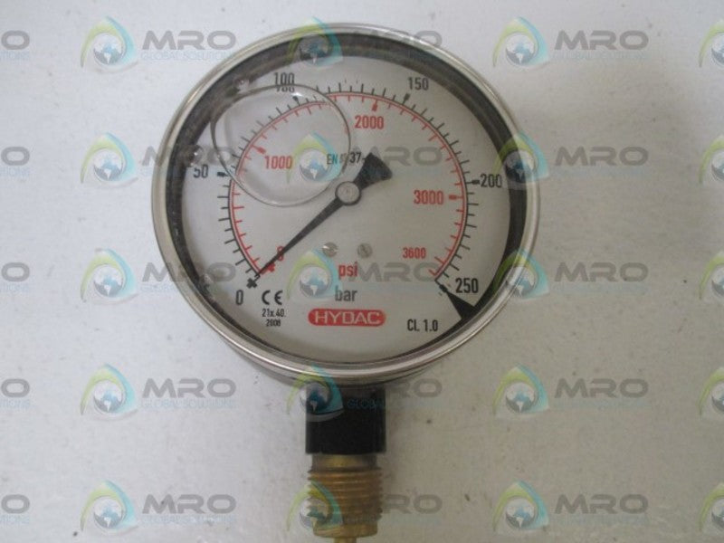 HYDRAC 213.40.100 GAUGE 0-250PSI  NSMP