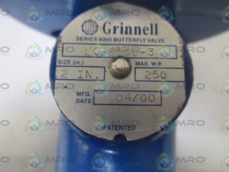GRINNELL LC8500-3 BUTTERFLY VALVE SEIZE:2 IN.  NSNP
