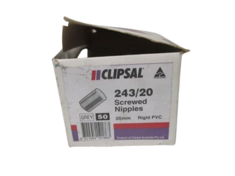 LOT OF 50 CLIPSAL 243/20 SCRERWED NIPPLES NSMP