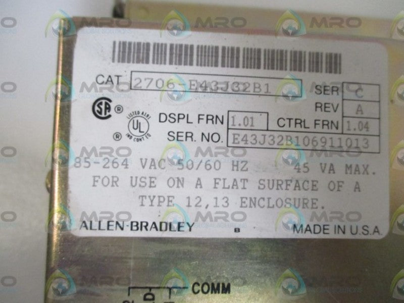 INDUSTRIAL SPARE PART 2706-E43J32B1 SER.C MESSAGE DISPLAY  NSNP