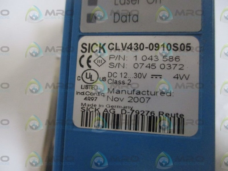 SICK CLV430-0910S05 BARCODE SCANNER  UNMP