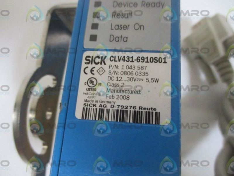 SICK CLV431-6910S01 BARCODE SCANNER  UNMP