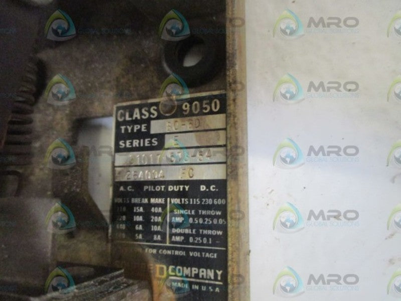 SQUARE D  9050-B0-5D SER.E TIMING RELAY  UNMP