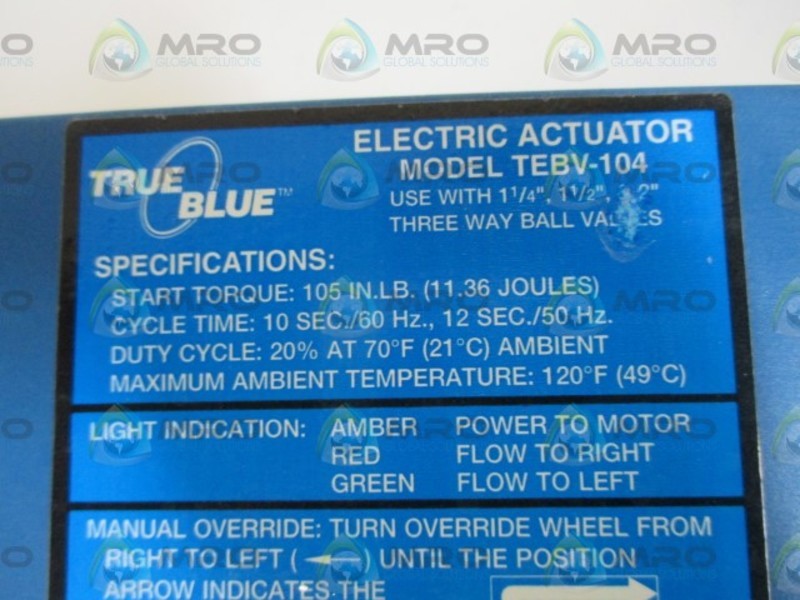 TRUE BLUE TEBV-104 ELECTRIC ACTUATOR  NSNP