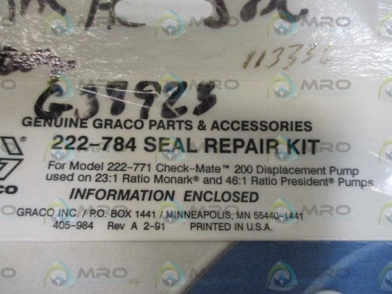 GRACO 222-784 SEAL REPAIR KIT  ORIGINAL PACKAGE