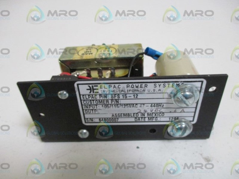 ELPAC POWE SYSTEMS BFS 15-12 POWE SUPPLY  NSMP