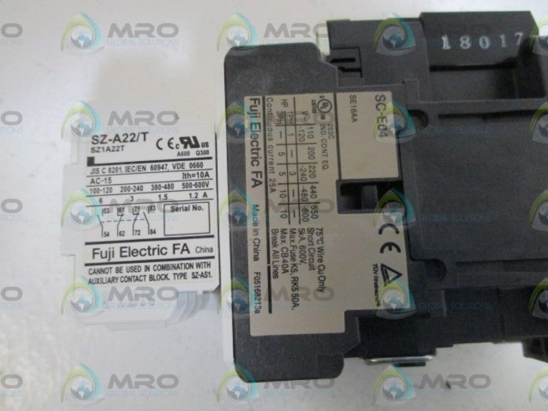 FUJI ELECTRIC SC-E04 W/SZ-A22/T W/SZ-Z1 CONTACTOR  NSNP