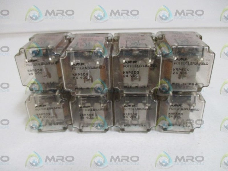 LOT OF 8 POTTER & BRUMFIELD KRP5DG RELAY 24VDC UNMP