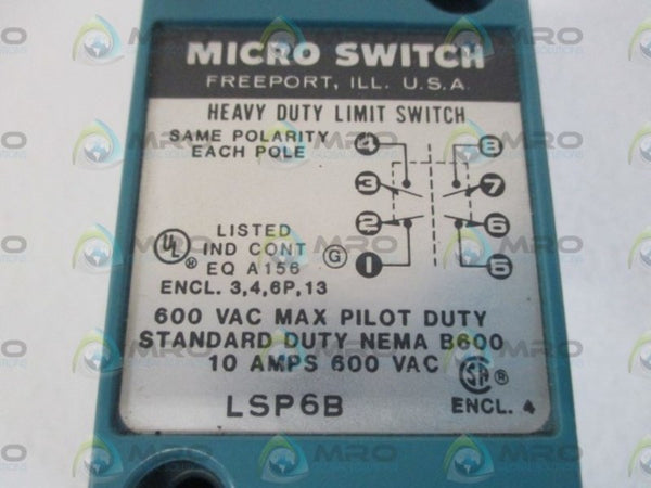 MICRO SWITCH LSP6B LIMIT SWITCH  NSNP