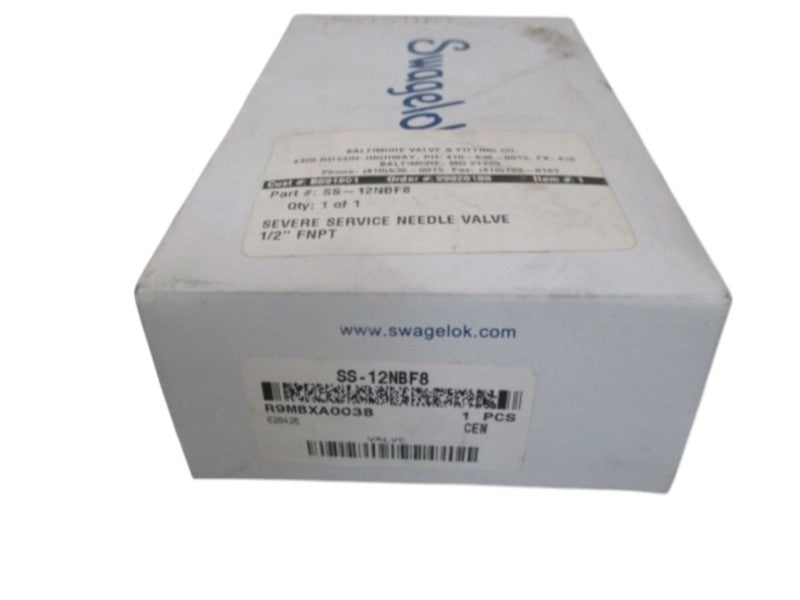 SWAGELOK SS-12NBF8 1/2" NPT NEEDLE VALVE  NSMP