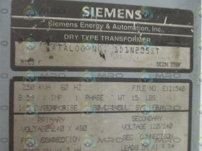 SIEMENS 1D1N205ST TRANSFORMER  UNMP