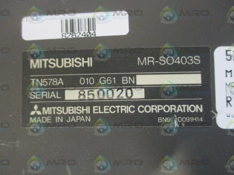 MITSUBISHI MR-SO403S POWER SUPPLY MEL-SERVO  UNMP