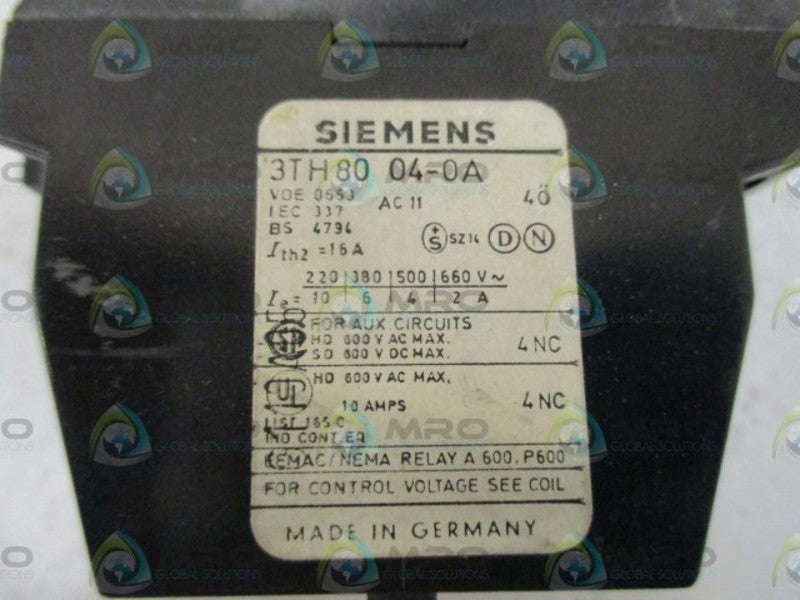 SIEMENS 3TA6802-0A CONTACTOR 24V  UNMP