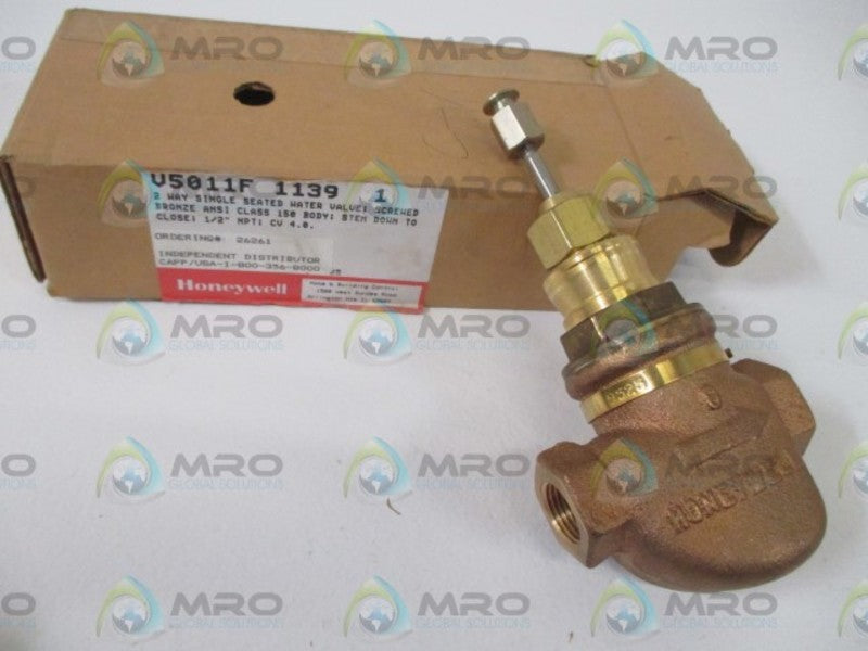 HONEYWELL V5011F 1139 2-WAY SINGLE SEATED WATER VALVE NSMP