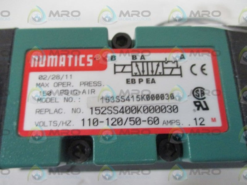 NUMATICS 1533SS415K000030 SOLENOID VALVE  NSNP