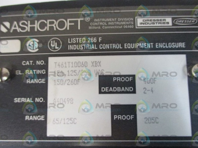 ASHCROFT T461T10060 XBX  NSNP