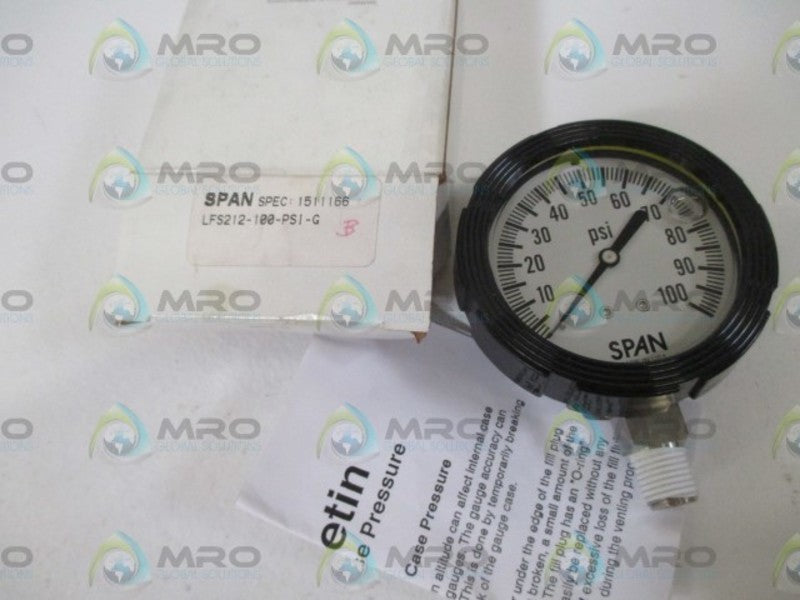 SPAN LFS212-100-PSI-G GAGUE 0-100PSI  NSMP