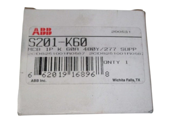 ABB S201-K60 CIRCUIT BREAKER 60A  NSMP