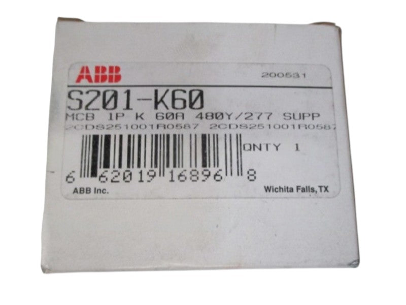 ABB S201-K60 CIRCUIT BREAKER 60A  NSMP