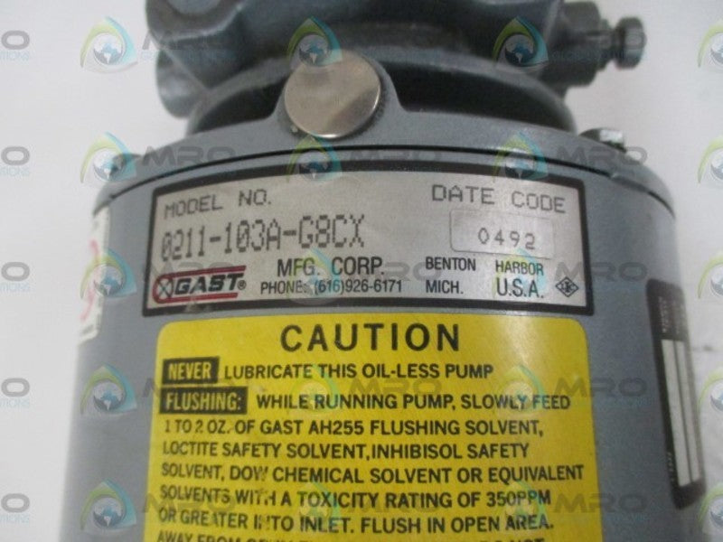 GAST 0211-103A-G8CX AC MOTOR  UNMP