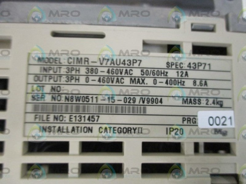 SAFTRONICS CIMR-V7AU43P7 AC DRIVE  UNMP