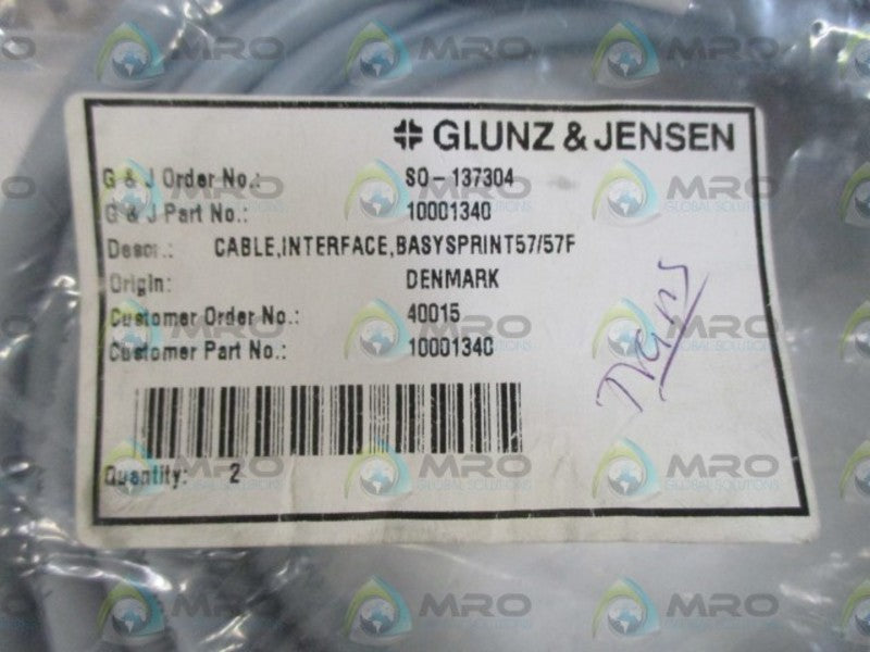 GLUNZ & JENSEN 10001340 CABLE (2QTY.)  NSNP IN A BAG