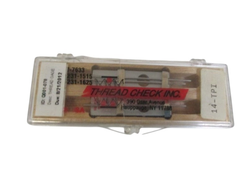 THREAD CHECK INC. Q001-078 THREAD GAGE 14-TPI  ORIGINAL PACKAGE