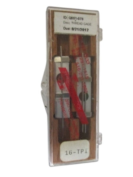 THREAD CHECK INC. Q001-078 THREAD GAGE 16-TPI  ORIGINAL PACKAGE