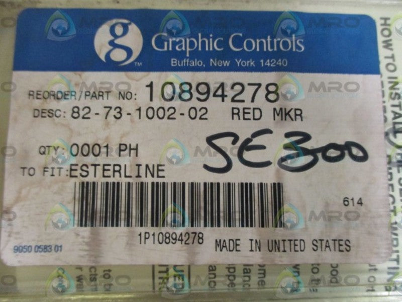 GRAPHIC CONTROLS 10894278 82-73-1002-02 (PKG OF 2)  ORIGINAL PACKAGE