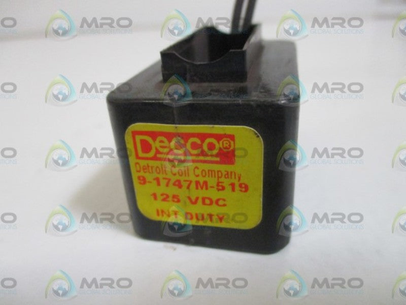 DECCO 9-1747M-519 COIL 125VDC  NSNP