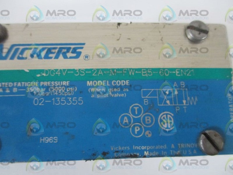 VICKERS DG4V-3S-2A-M-FW-B5-60-EN21 02-135355 110/120V .48/.46A 5000PSI NSNP