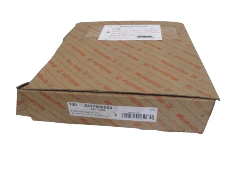 LOT OF 100 WEIDMULLER 0337660000 (SAK10/EN) TERMINAL BLOCK NSMP