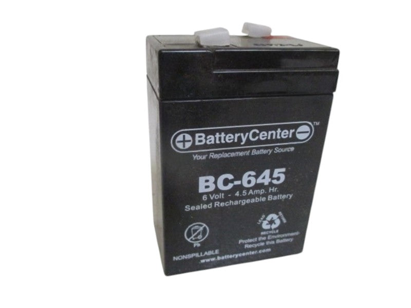 BATTERY CENTER BC-645 SEALED RECHARGEABLE BATTER 6V-4.5AMP HR.NSNP