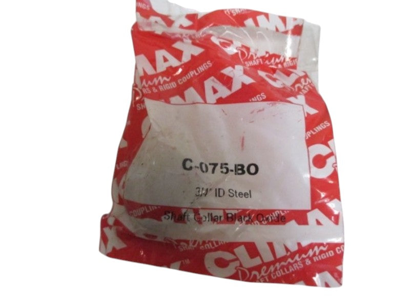 LOT OF 10 CLIMAX C-075-B0 3/4" SHAFT COLLAR BLACK OKIDE NSNP IN A FACTORY BAG