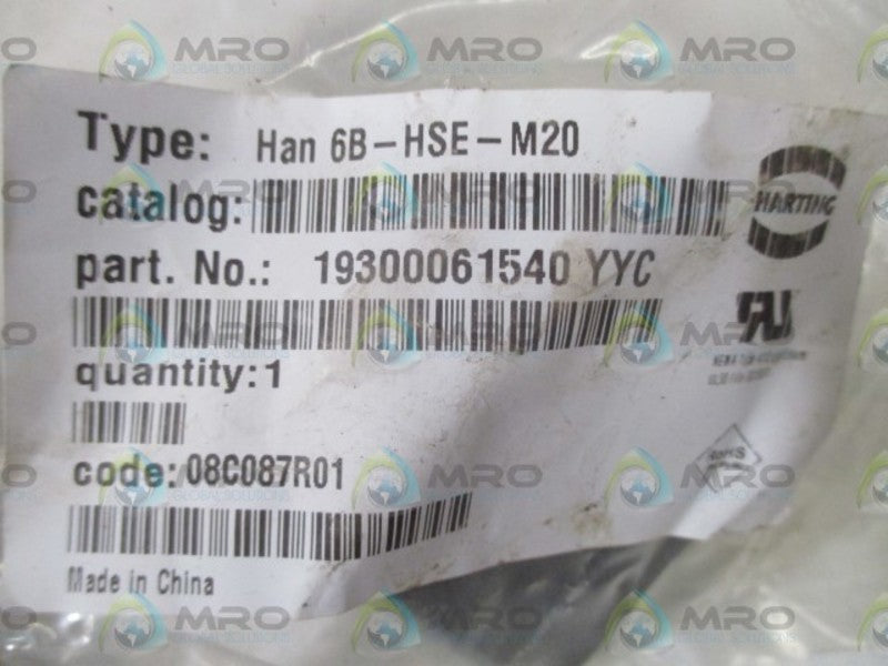 HARTING HAN6B-HSE-M20 HOOD CONNECTOR  NSMP