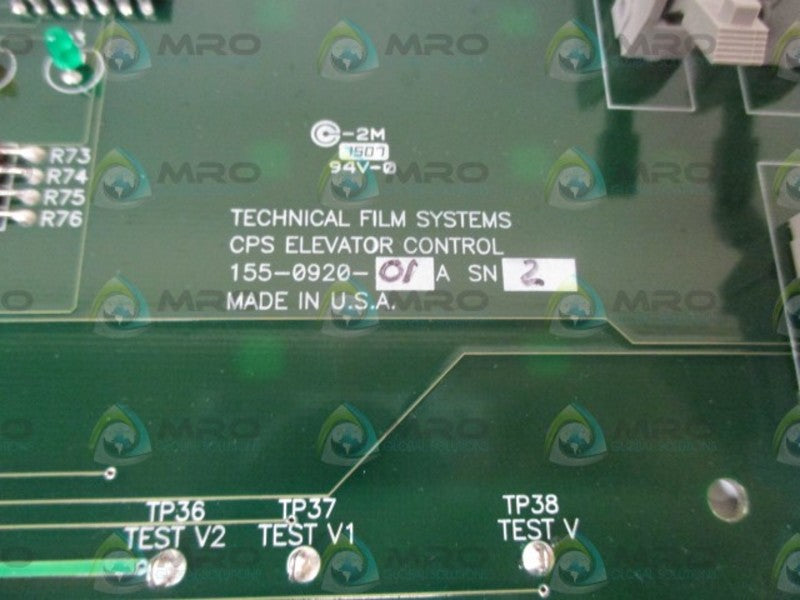 TECHNICAL FILM SYSTEMS  155-0820-01A CPS ELEVATOR CONTROL  NSNP