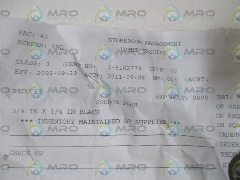 SOURCE PLAN 3-6102773 3/8IN. X 1/4IN. REDUCER  NSNP