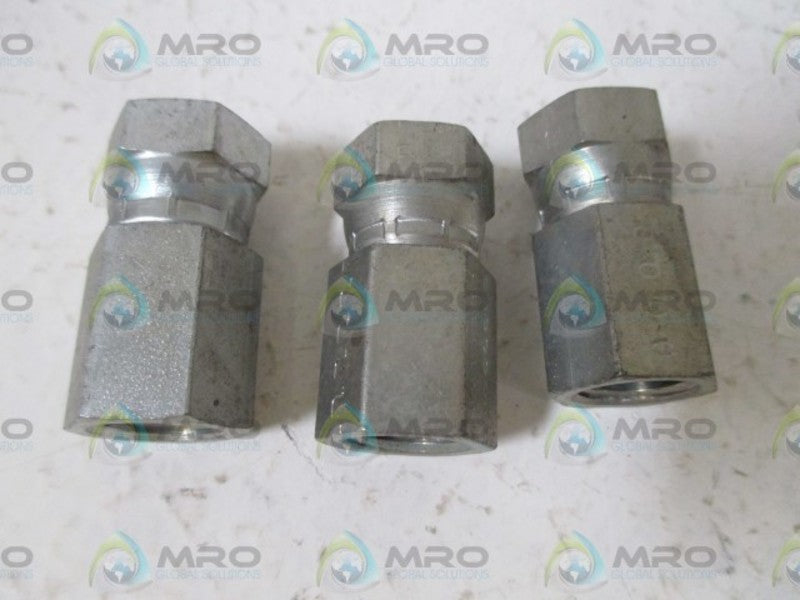 LOT OF 3 SYNFLEX 3A02-04B04 1/4" FEMALE PIPE SWIVEL HOSE NSNP