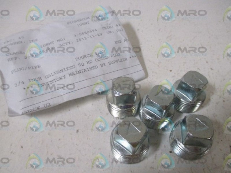 LOT OF 5 SOURCE PLAN 3-5668894 3/4" PLUG/PIPE NSNP