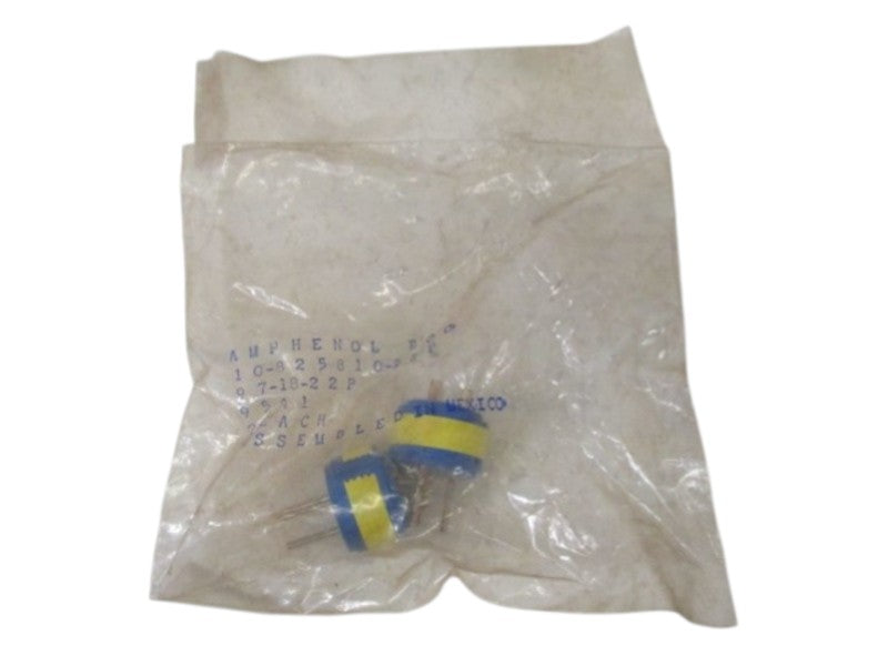 LOT OF 2 AMPHENOL 10-825810-22P CONNECTOR NSNP IN A FACTORY BAG