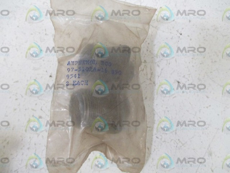LOT OF 2 AMPHENOL 97-3102A-16 CONNECTOR NSNP IN A FACTORY BAG