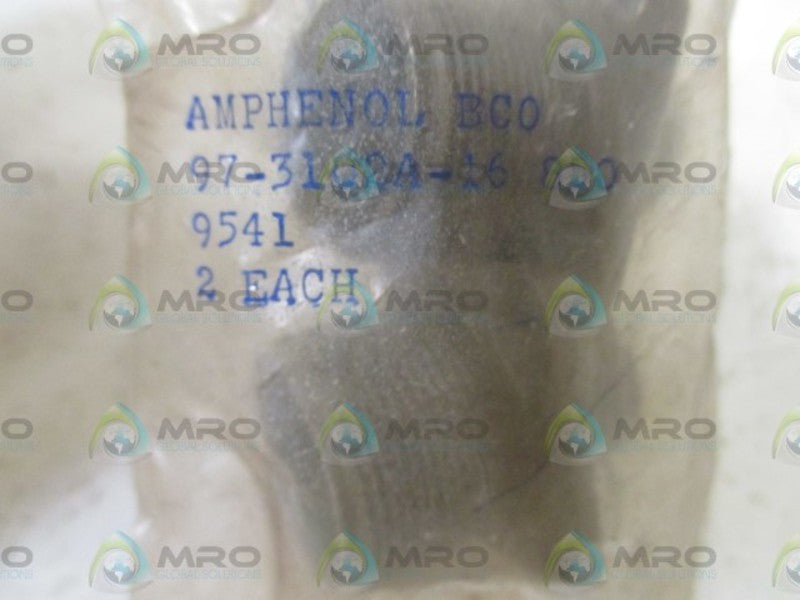 LOT OF 2 AMPHENOL 97-3102A-16 CONNECTOR NSNP IN A FACTORY BAG