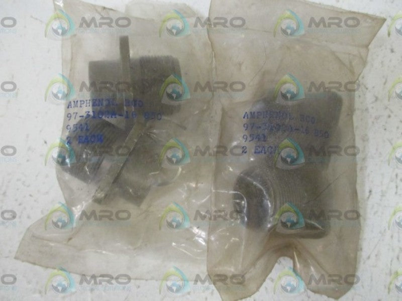 LOT OF 2 AMPHENOL 97-3102A-16 CONNECTOR NSNP IN A FACTORY BAG