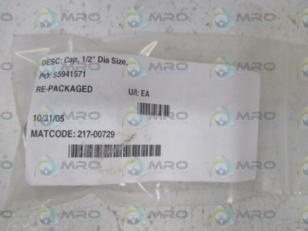217-00729 CAP, 1/2" DIA. SIZE  NSNP IN A BAG