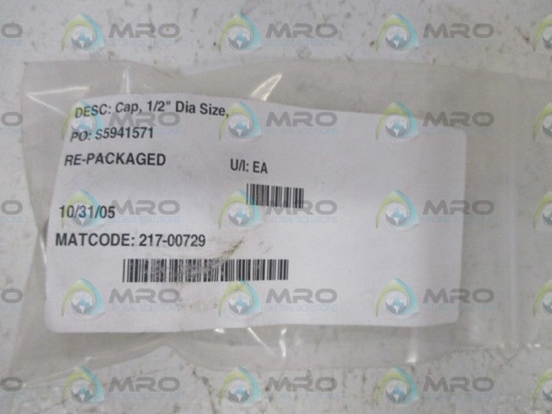 217-00729 CAP, 1/2" DIA. SIZE  NSNP IN A BAG