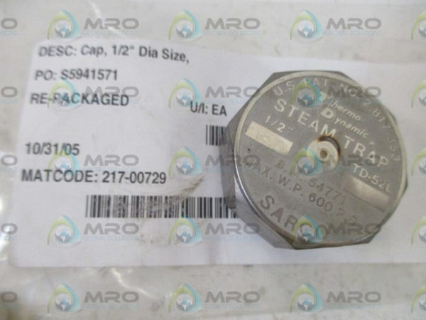 217-00729 CAP, 1/2" DIA. SIZE  NSNP IN A BAG
