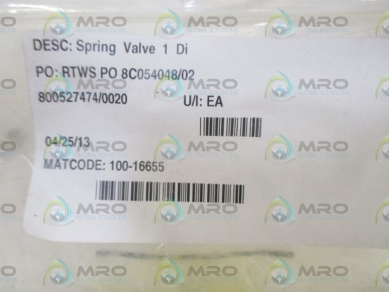 100-16655 SPRING VALVE  NSNP IN A BAG