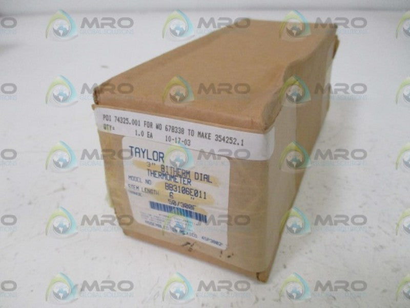 TAYLOR BB3106E001 3" BITHERM DIAL THERMOMETER  NSMP