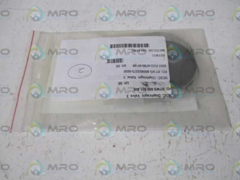 LOT OF 2 DLOWSERVE CORP. RSO-0785-07-00 DIAPHRAGM VALVE NSNP IN A BAG