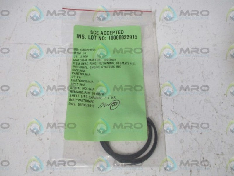 LOT OF 2 ENGINE SYSTEMS INC. 10048034 RING NSNP IN A BAG